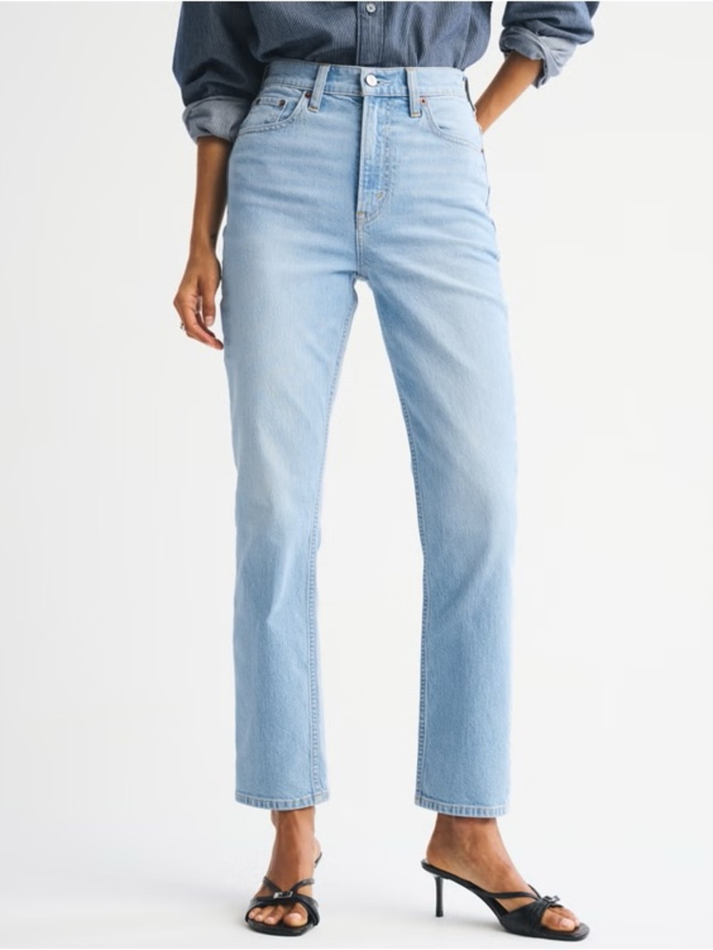 Abercrombie Curve Love Ankle Straight Ultra High Rise Jeans
